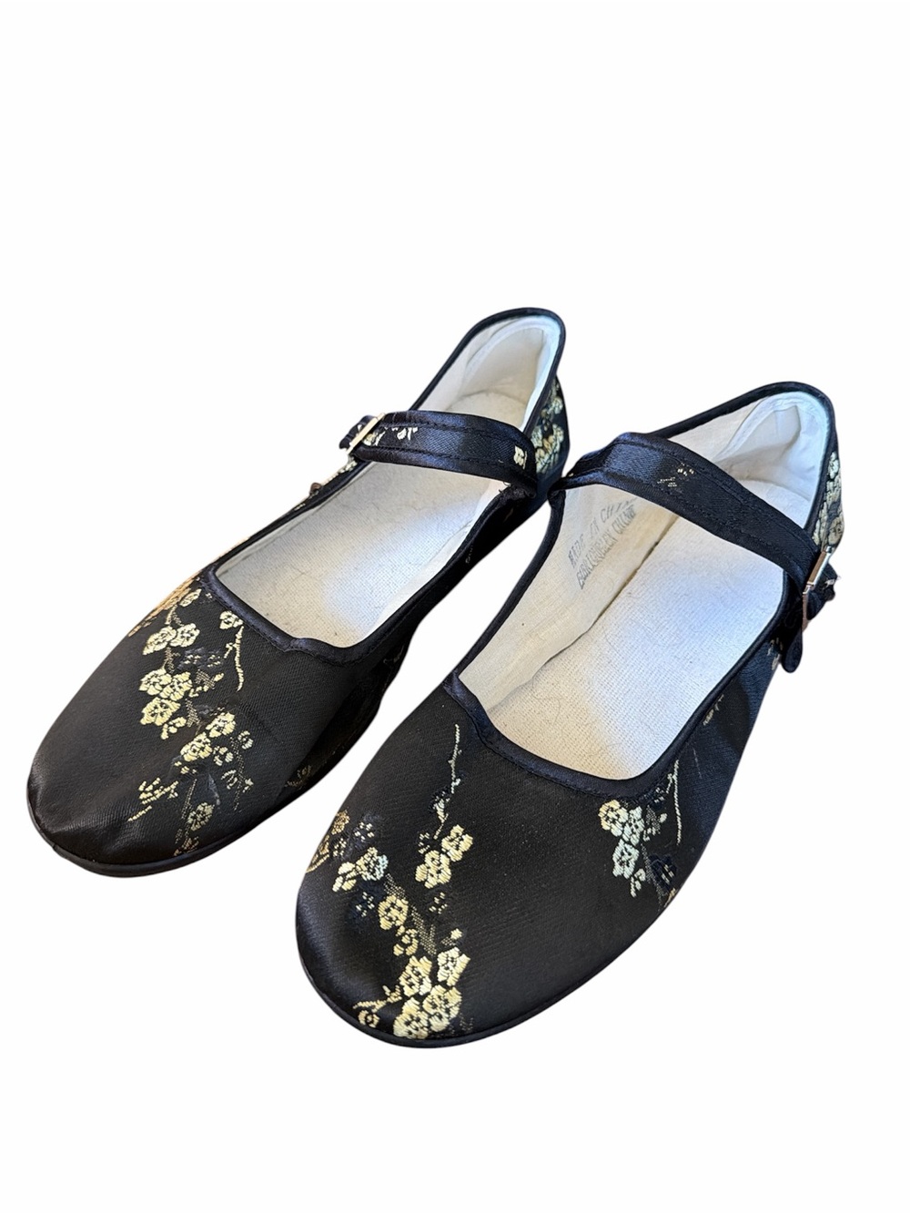 Women’s Black Asian Inside Floral Mary Jane Ballet Flats 8.5 Whimsigoth, Trendy
